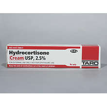 Taro Hydrocortisone Cream 2.5% Topical, 28 grams tube (Rx)