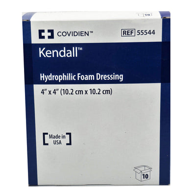 Hydrophilic Foam Wound Dressing, Non-Adhesive without Border, 4" X 4" Square (10/Box)