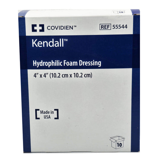 Hydrophilic Foam Wound Dressing, Non-Adhesive without Border, 4" X 4" Square (10/Box)