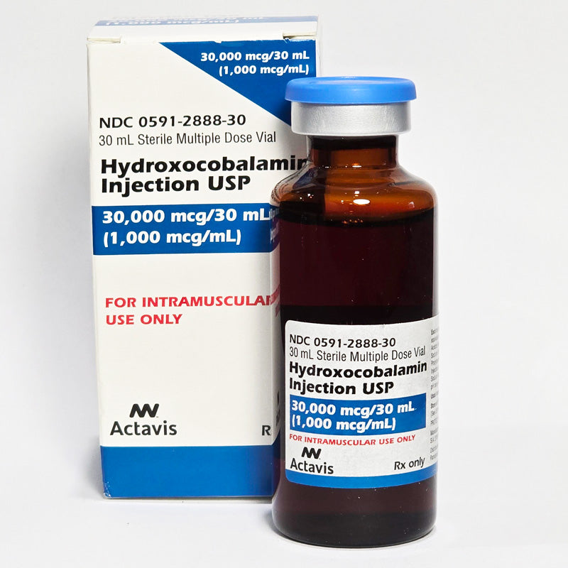 B 12 Hydroxocobalamin Injection For Vitamin B12 Deficiency & Energy 30,000 mcg Multiple Dose Vial 30 mL (Rx)