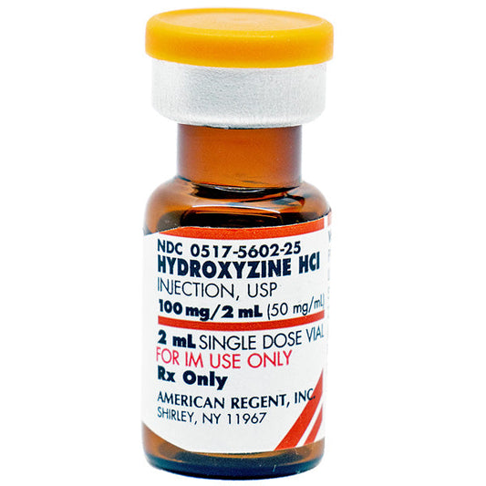 Hydroxyzine HCL Injection 50 mg/mL Single Dose Vial 2 mL x 25/Pack (RX)