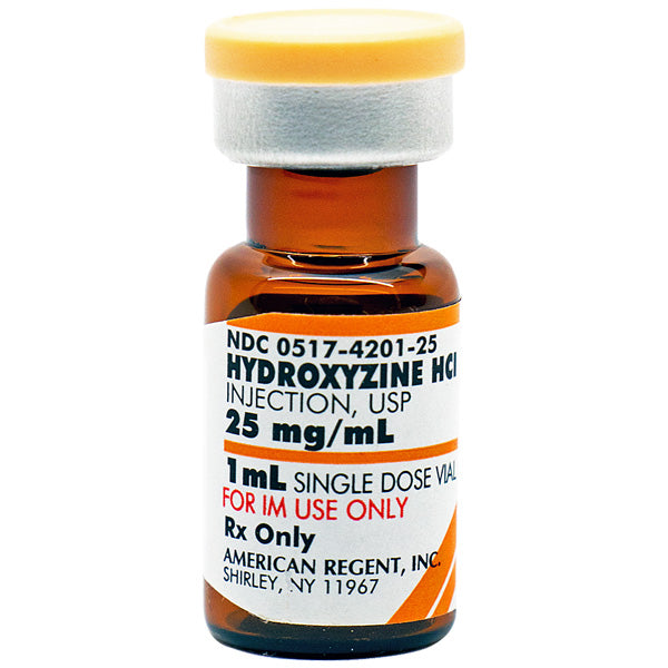 Hydroxyzine HCL Injection 25 mg/mL Single Dose Vial 1 mL x 25/Pack (RX)