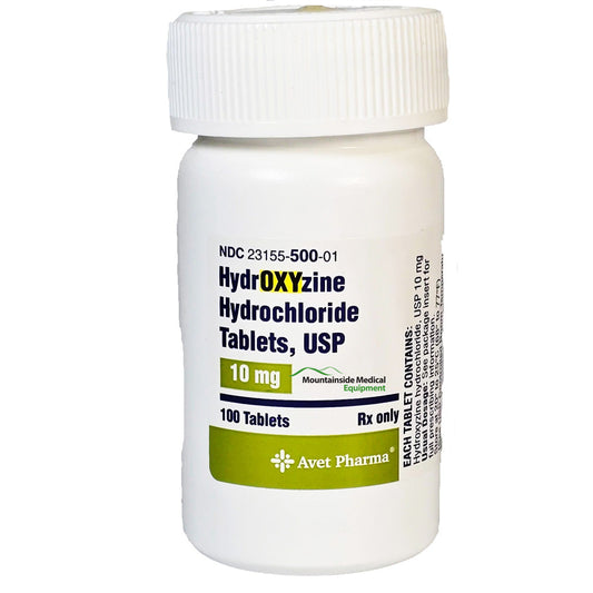 Hydroxyzine HCL Tablets 10 mg Strength 100 Count (RX)