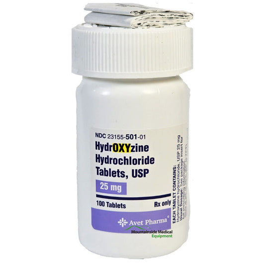 Hydroxyzine Hydrochloride 25 mg Tablets by Avet Pharma 100 Count (RX)