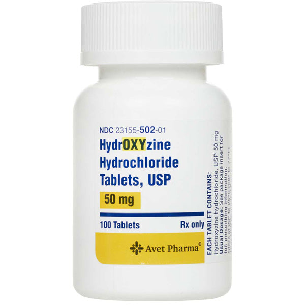 Hydroxyzine Hydrochloride Tablets 50 mg Strength 100 Count (RX)