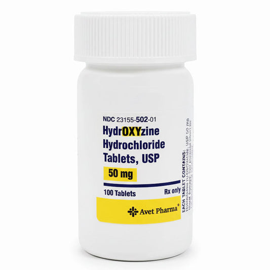 Hydroxyzine Hydrochloride Tablets 50 mg Strength 100 Count (RX)