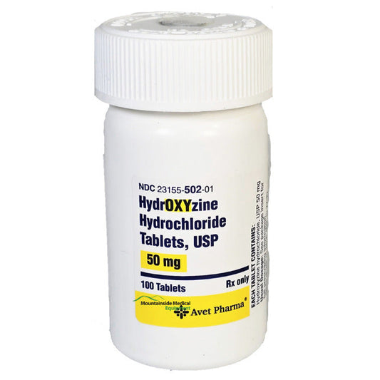 Hydroxyzine Hydrochloride Tablets 50 mg Strength 100 Count (RX)