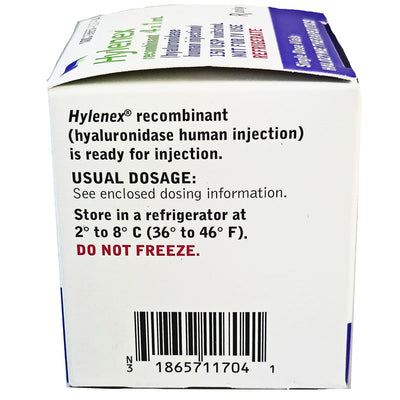 Hylenex Injection, Hyaluronidase Injection Enzyme 150 Unit Dose - SINGLE VIAL   (Rx) * Refrigerated