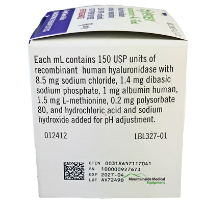 Hylenex Injection, Hyaluronidase Injection Enzyme 150 Unit Dose - SINGLE VIAL   (Rx) * Refrigerated