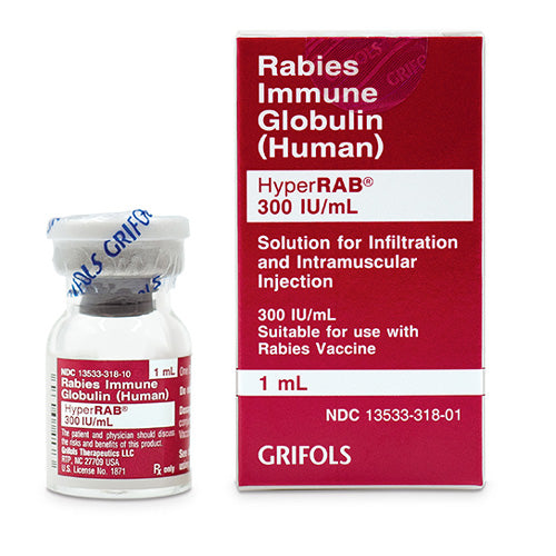 HyperRAB Rabies Vaccine Immune Globulin Injection Dosage Vial 1 mL (300 Units) (RX)