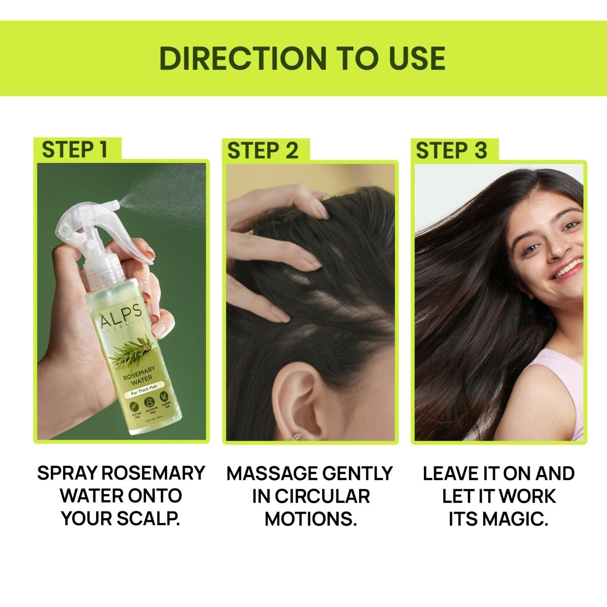 Alps Goodness Rosemary Hair Essentials Kit - Rosemary Water Spray , Rosemary Essential Oil & Rosemary & Curry Leaf Powder