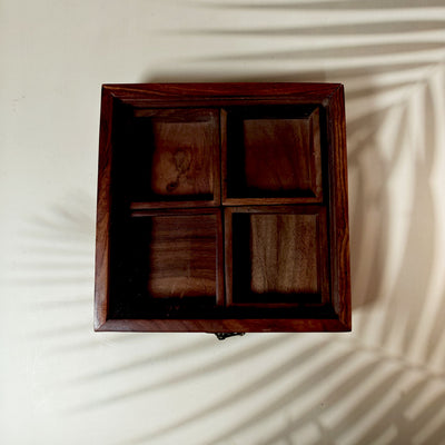 Wood Spice Box 4 Section