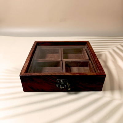 Wood Spice Box 4 Section