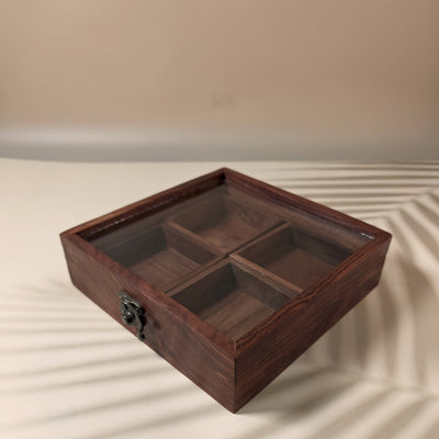 Wood Spice Box 4 Section