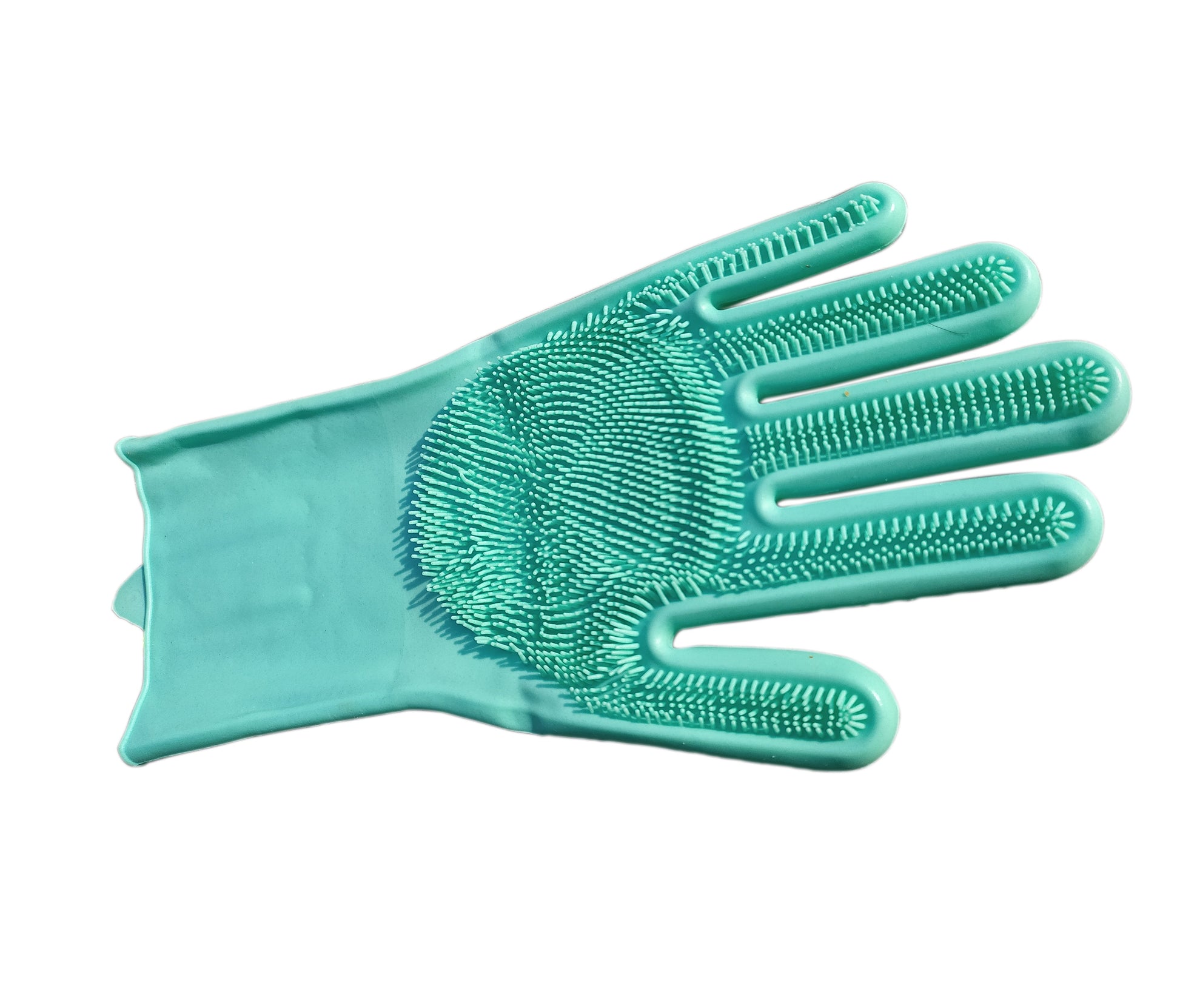 Reusable Dishwashing Gloves, Pair of Rubber Scrubbing Gloves for Dishes, Wash Cleaning Gloves with Sponge Silicone Scrubber