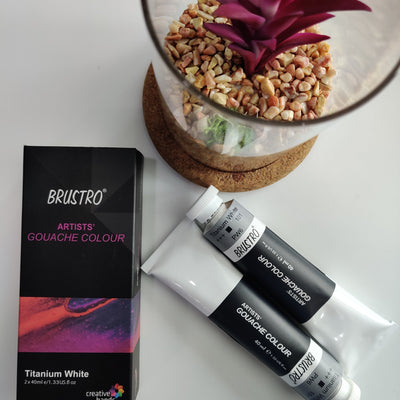 BRUSTRO Artist Gouache Titanium White 40ml (Pack of 2)