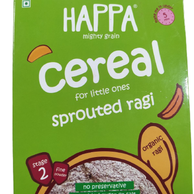 Happa Organic Baby Food Sprouted Ragi Porridge Mix-Stage 2