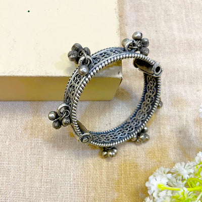 Zaihna Silver Oxidized Kada | Festive Navratri Jewellery