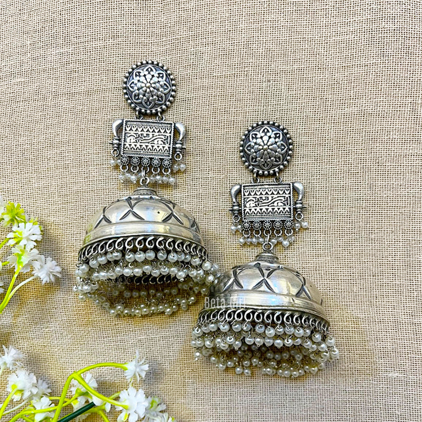 Bombjumka Oxidized Earrings | Festive Navratri Jewellery