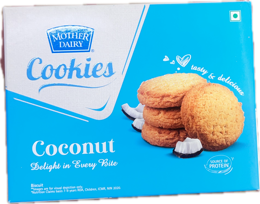 4x Mother Dairy - Coconut Cookies - 150g - Pack of 4