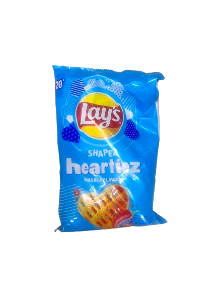 200x Lays Shapes Hearties - Masala Flavor - 47g - Pack of 200
