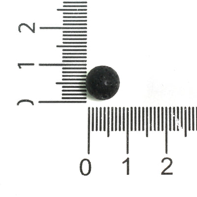 1 String, 8mm Black Lava Round Beads
