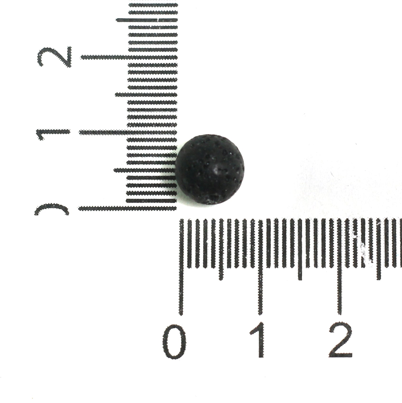 1 String, 8mm Black Lava Round Beads