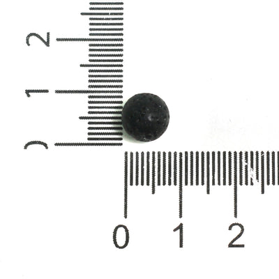1 String, 8mm Black Lava Round Beads