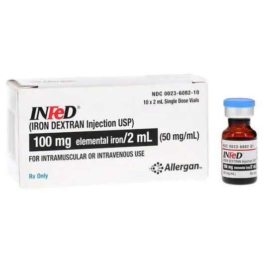 INFeD Iron Dextran Injection 50 mg Single Dose Vials 2 mL (RX)