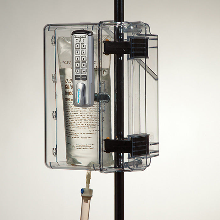 IV Pole Locking Box to Secure IV Bags with Keyless Digital Entry Lock