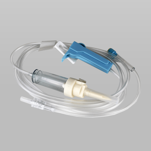Amsino IV Administration Set 15 Drop, 78" Length, Slide Clamp, Roller Clamp, Y Site, Rotating Male Luer Lock
