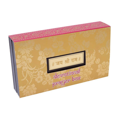 Golden Peacock 24 Ct Gold-Polished & Brown Ram Darbaar Pooja Box