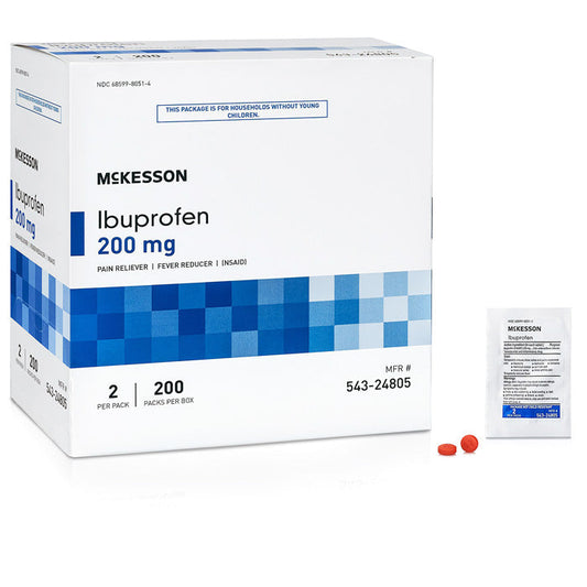 Ibuprofen 200 mg Unit Dose Pain Relief Tablets 200 per Box