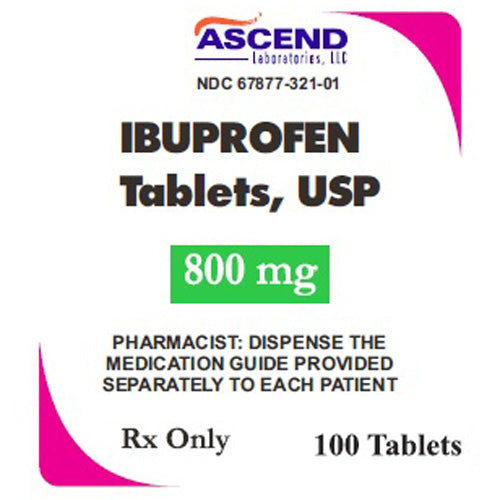 Ibuprofen 800 mg Tablets by Ascend Laboratories 100 Count (Rx)