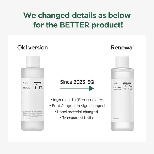 Anua Heartleaf 77% Soothing Toner - pH 5.5 Skin Trouble Care, Calming Skin, Refreshing, Purifying - Korean Skincare