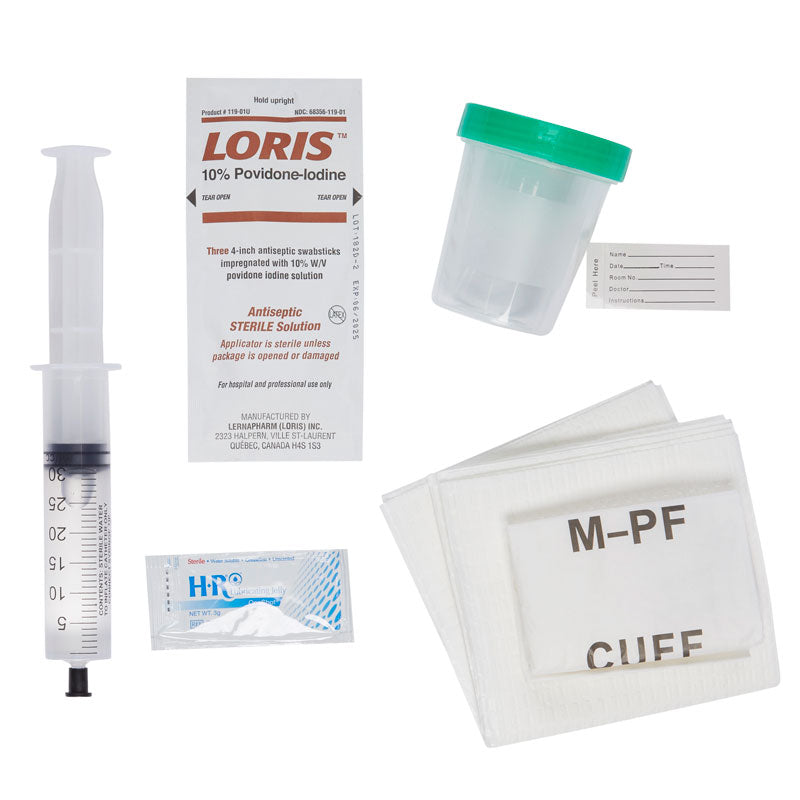 Indwelling Catheter Tray with Supplies, without Catheter, Sterile
