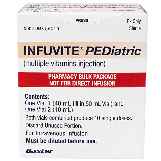 Infuvite Pediatric Multiple Vitamin Injection Pharmacy Bulk Pack Multiple-Dose Vials 50 mL/2 mL (10 Doses) (Rx) *Refrigerated*