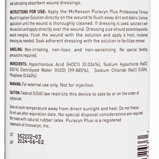 Puracyn Plus Antimicrobial Wound Irrigation Solution, Professional Wound Cleanser