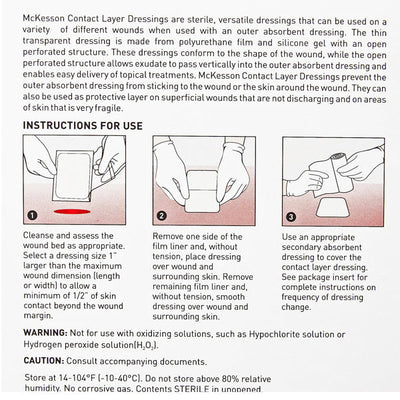 Wound Contact Layer Dressings 3 x 4 inch One-Sided with Silicone Adhesive, Sterile 10/Box