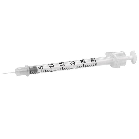 Luer Lock Syringes 3 mL without Needle 5/16 inch, 0.3 mL Ultra-Fine, 100/box