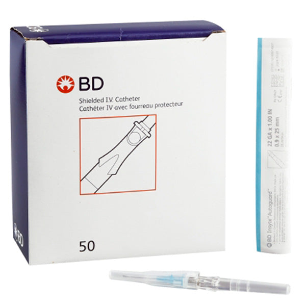 Insyte IV Catheter Needle, 22ga x 1 inch, Straight Hub, Retracting Needle (Each)