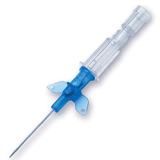 Introcan Safety Peripheral IV Catheter 22 Gauge 1 Inch Sliding Safety Needle, Winged Hub 50/Box