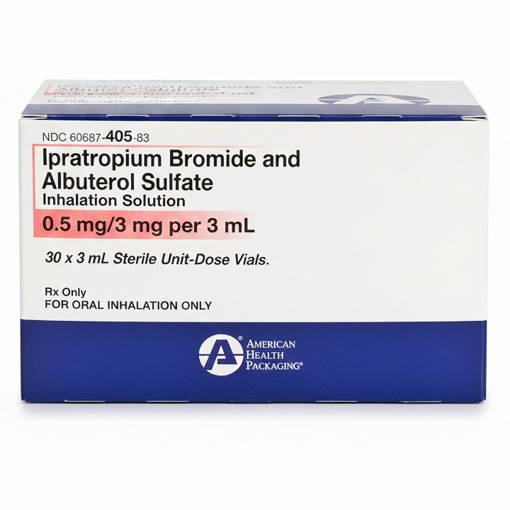 Ipratropium Bromide and Albuterol Sulfate Inhalation Solution 0.5 mg/3 mg Per mL, 30/Box (RX)