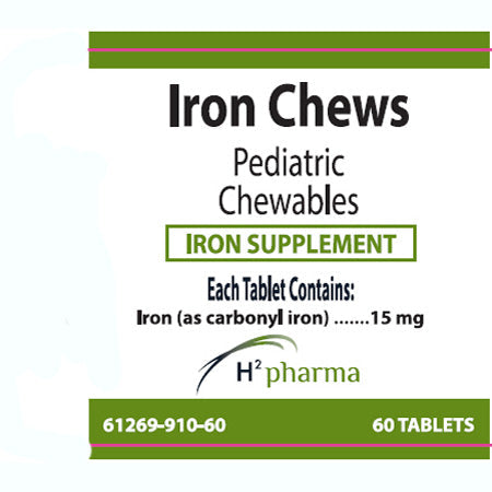 Iron Chews Pediatric Iron Supplement Tablets 15 mg, 60 Count