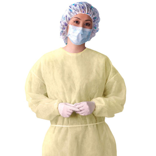 Isolation Gowns, Yellow with Full Back 50/case