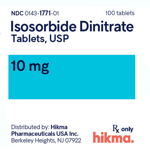 Isosorbide Dinitrate Tablets 10 mg by Hikma 100 Count