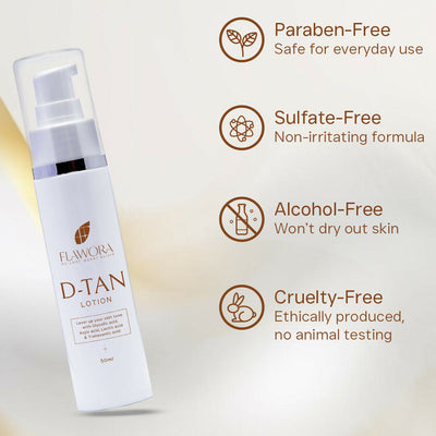 Flawora Anti-Grey Hair Serum, D-Tan Lotion and Gold Face Serum Combo