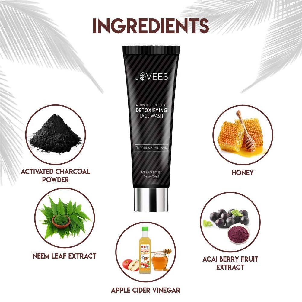 Jovees Activated Charcoal Detoxifying Face Wash, Deep Pore Cleansing