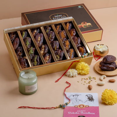 Gourmet Baklava Assorted Stuffed Dates Treat Box 24Pieces
