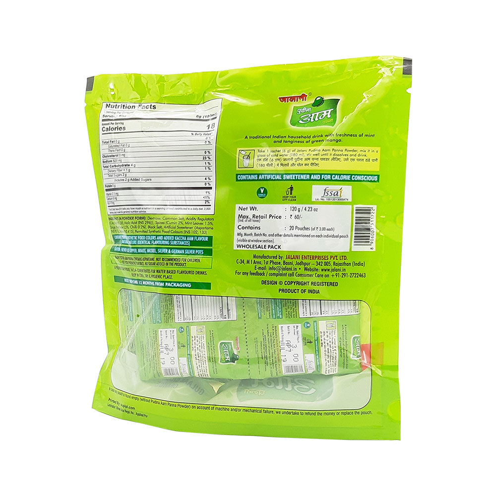 Jalani Pudina Aam Panna (20 Sachets x 6gms) – 120 gms | Instant Raw Mango Mint Drink Mix